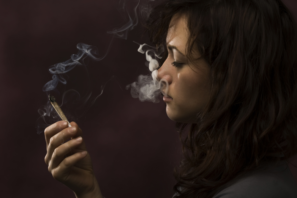woman smoking weed